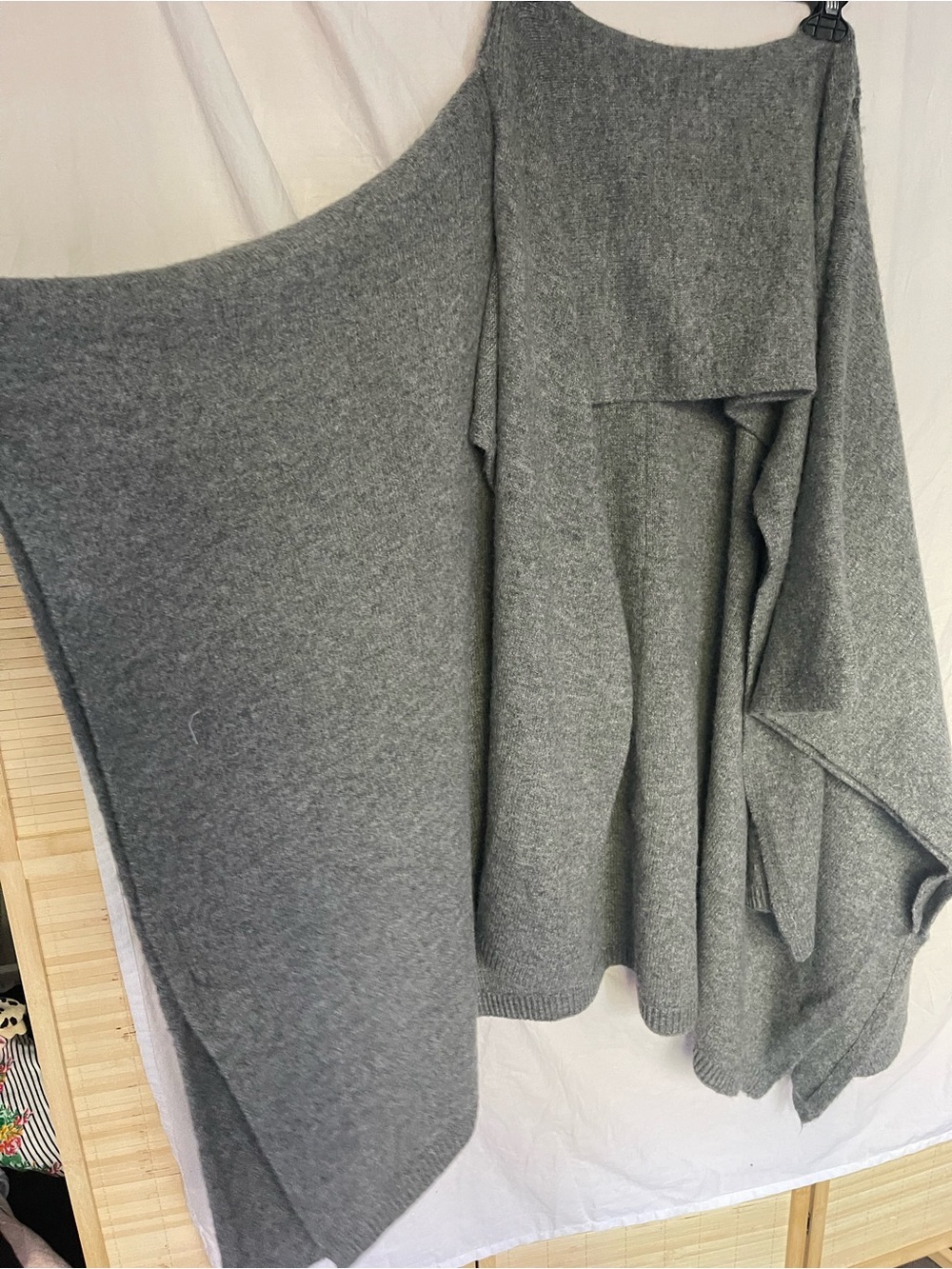 Free People Ellie Scarf Wrap Duster Sweater Kimono Grey Boho Contemporary Size L - Picture 6 of 16
